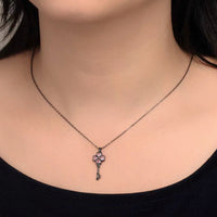 Wish Key Necklace - Black Gold
