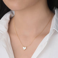 Heart Mother of Pearl Necklace - 14K Gold
