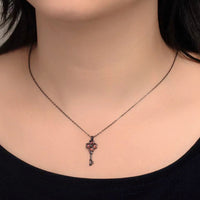 Wish Key Necklace - Black Gold