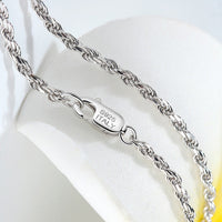 Rope Chain Necklace - Sterling Silver