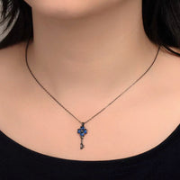 Wish Key Necklace - Black Gold