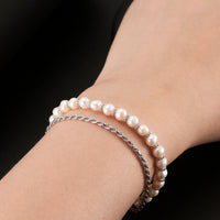 Pearl Rope Double Bracelet - Sterling Silver/Freshwater Pearl