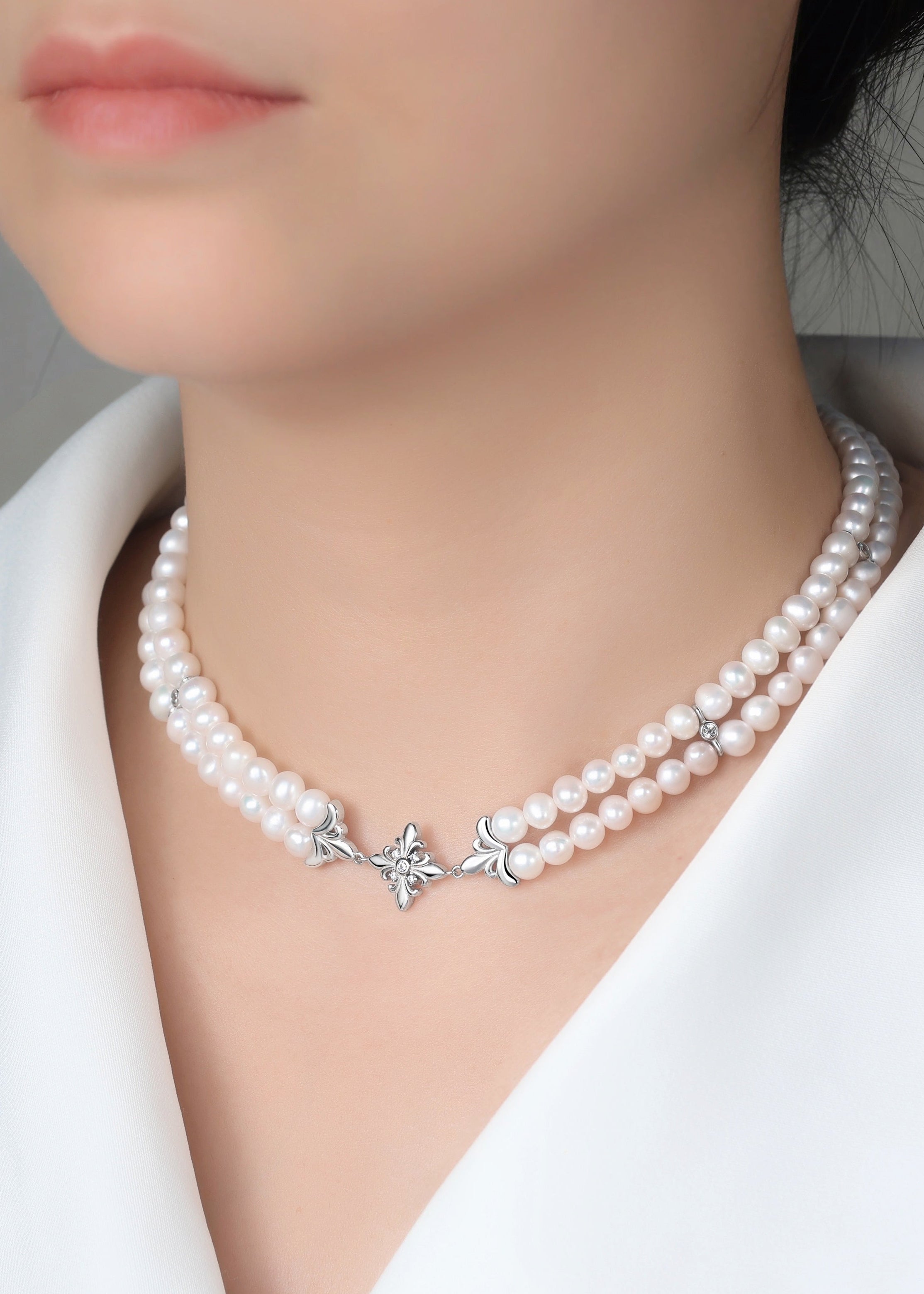 Lumiere Pearl Choker - Sterling Silver – Shiro Studio