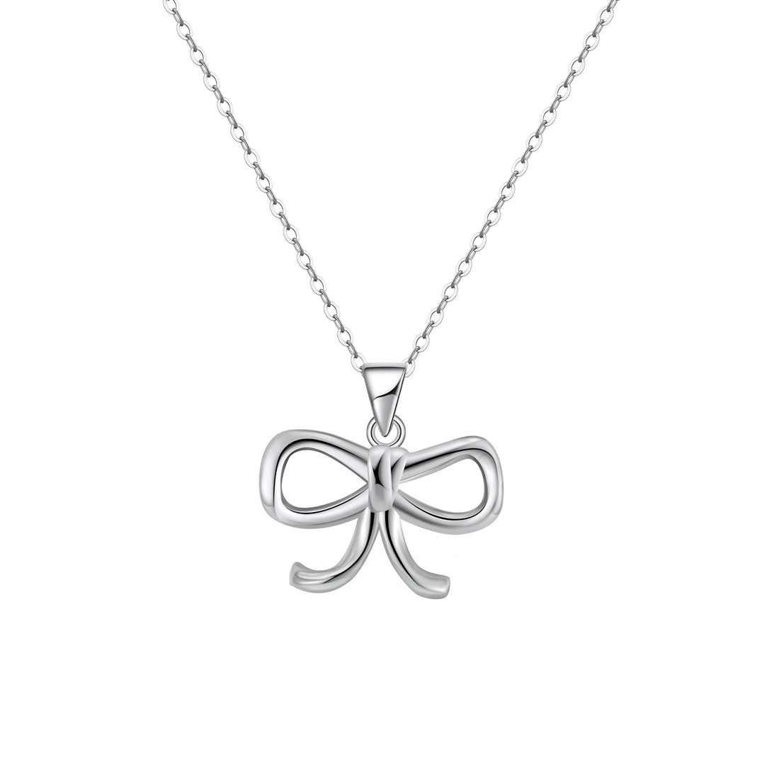 Blush Bow Necklace - Sterling Silver