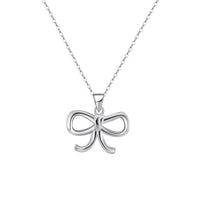 Blush Bow Necklace - Sterling Silver