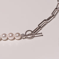 Pearl Link Necklace - Sterling Silver