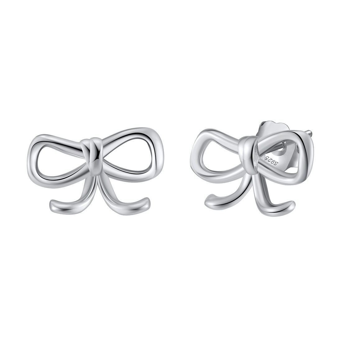 Blush Bow Studs - Sterling Silver