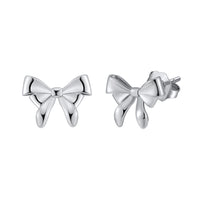 Rosy Bow Studs - Sterling Silver