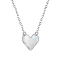 Heart Mother of Pearl Necklace - Sterling Silver