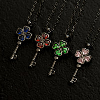 Wish Key Necklace - Black Gold