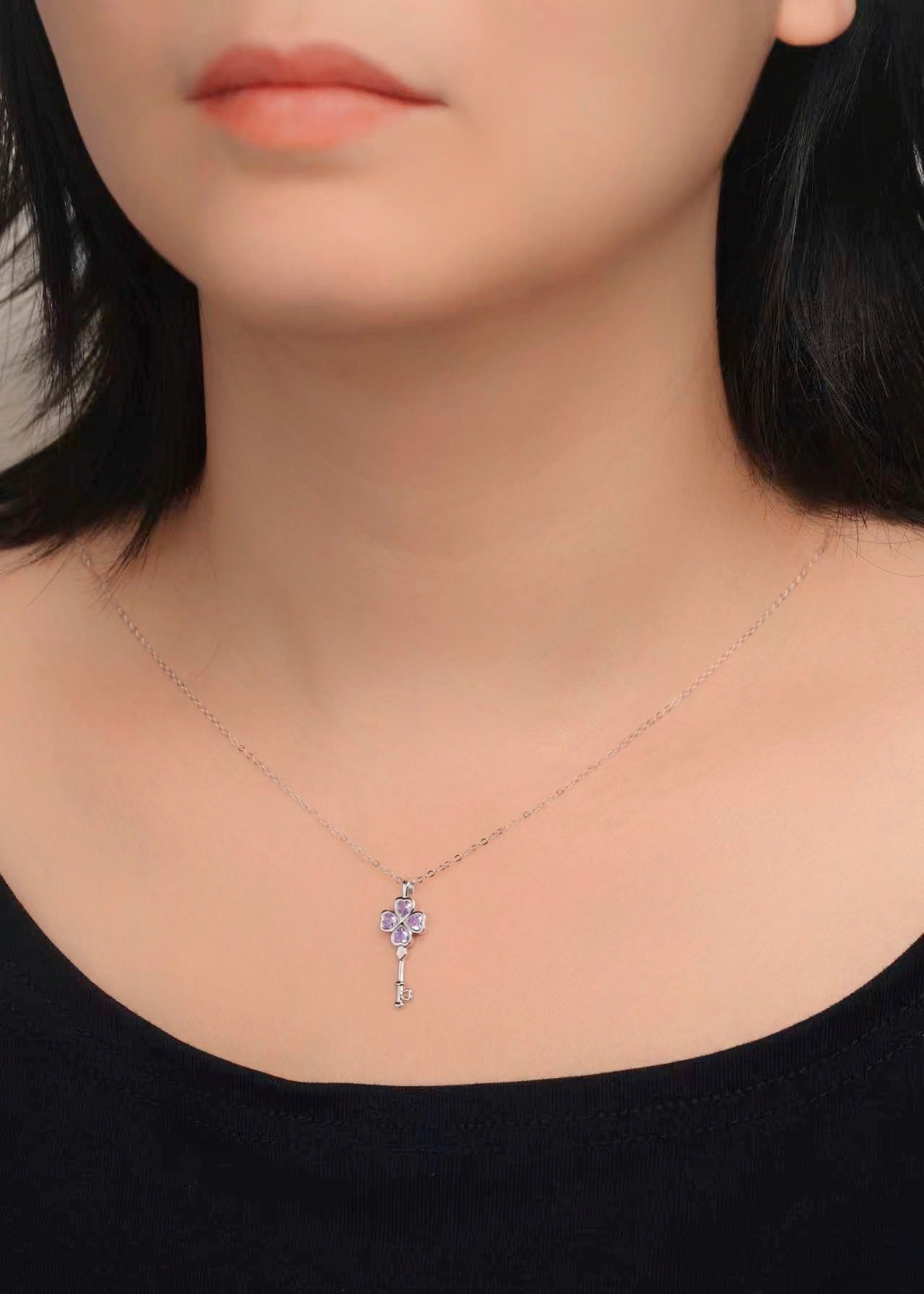 Wish Key Necklace - Sterling Silver