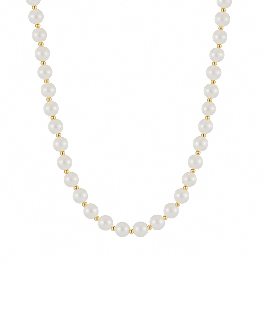 Pearl Gold Choker Necklace - 14K Gold
