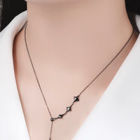 Star Drop Necklace - Black Gold