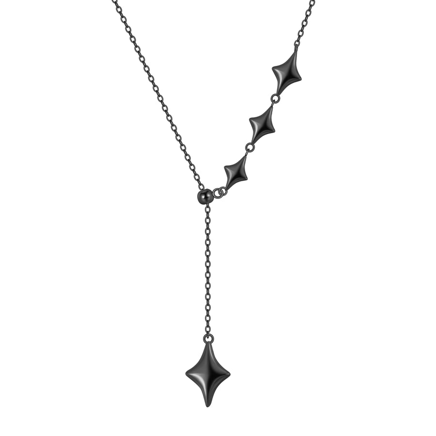 Star Drop Necklace - Black Gold