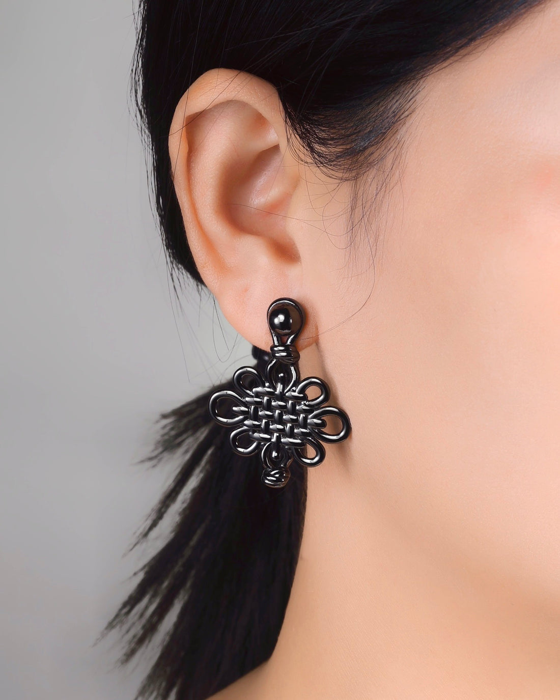 Haku Earrings  - Black Gold