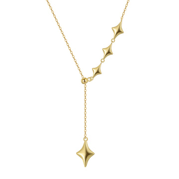 Star Drop Necklace - 14K Gold