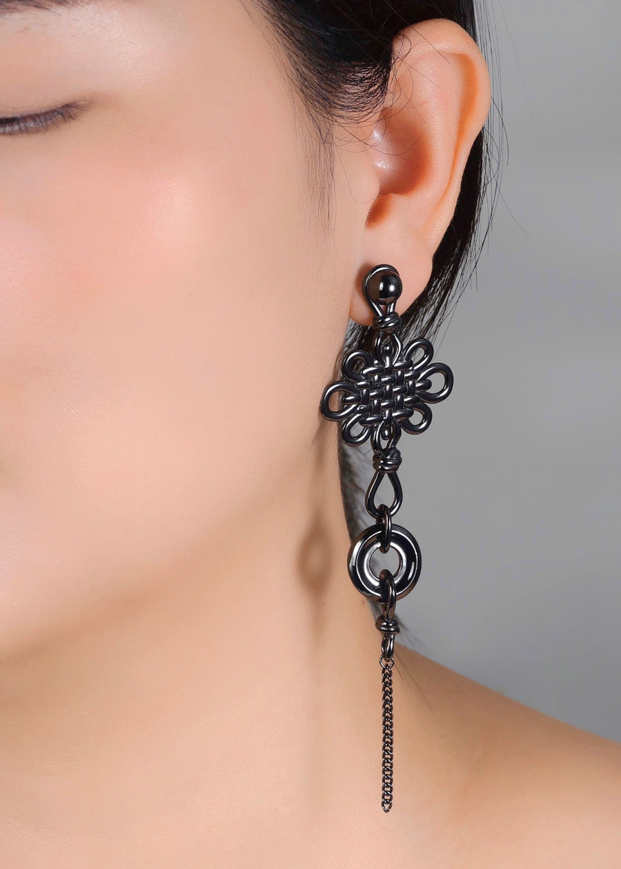 Haku Earrings  - Black Gold