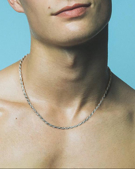 Rope Chain Necklace - Sterling Silver