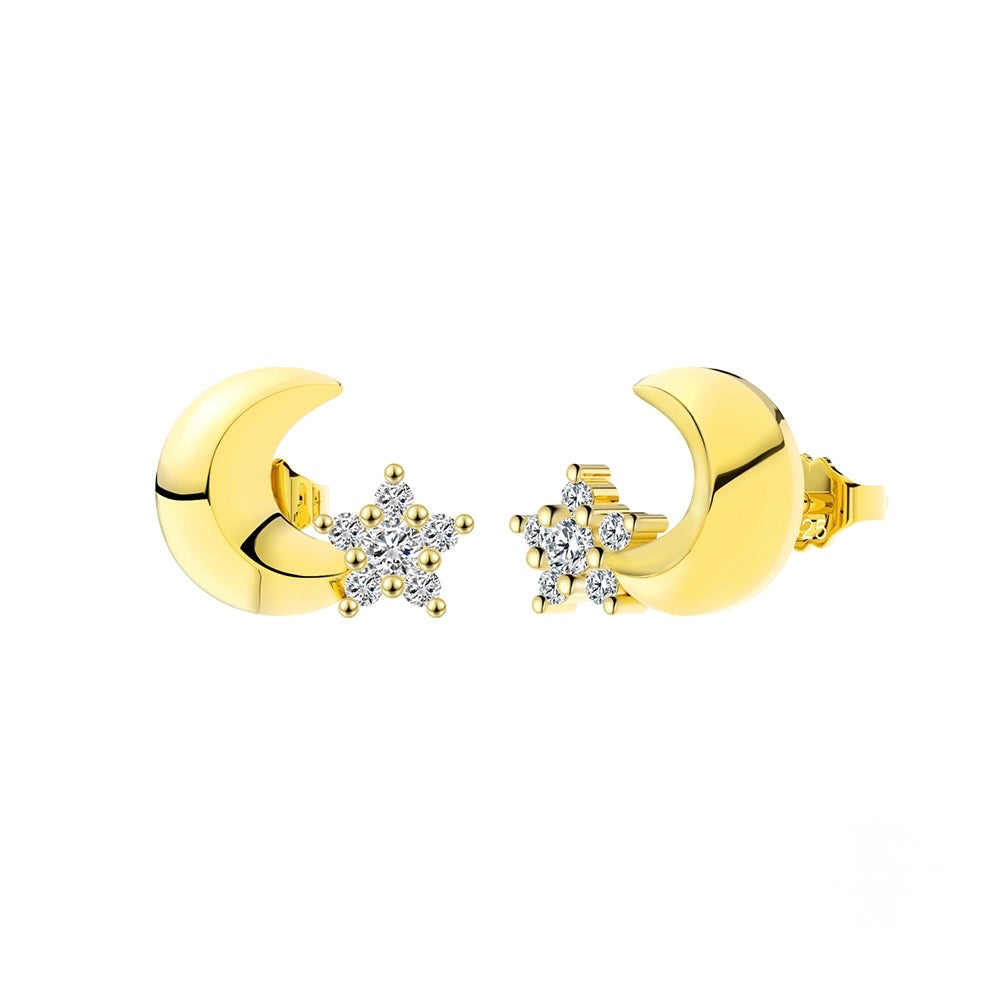 Luna Studs  - 14K Gold