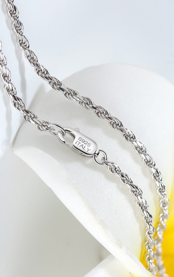 Rope Chain Necklace - Sterling Silver