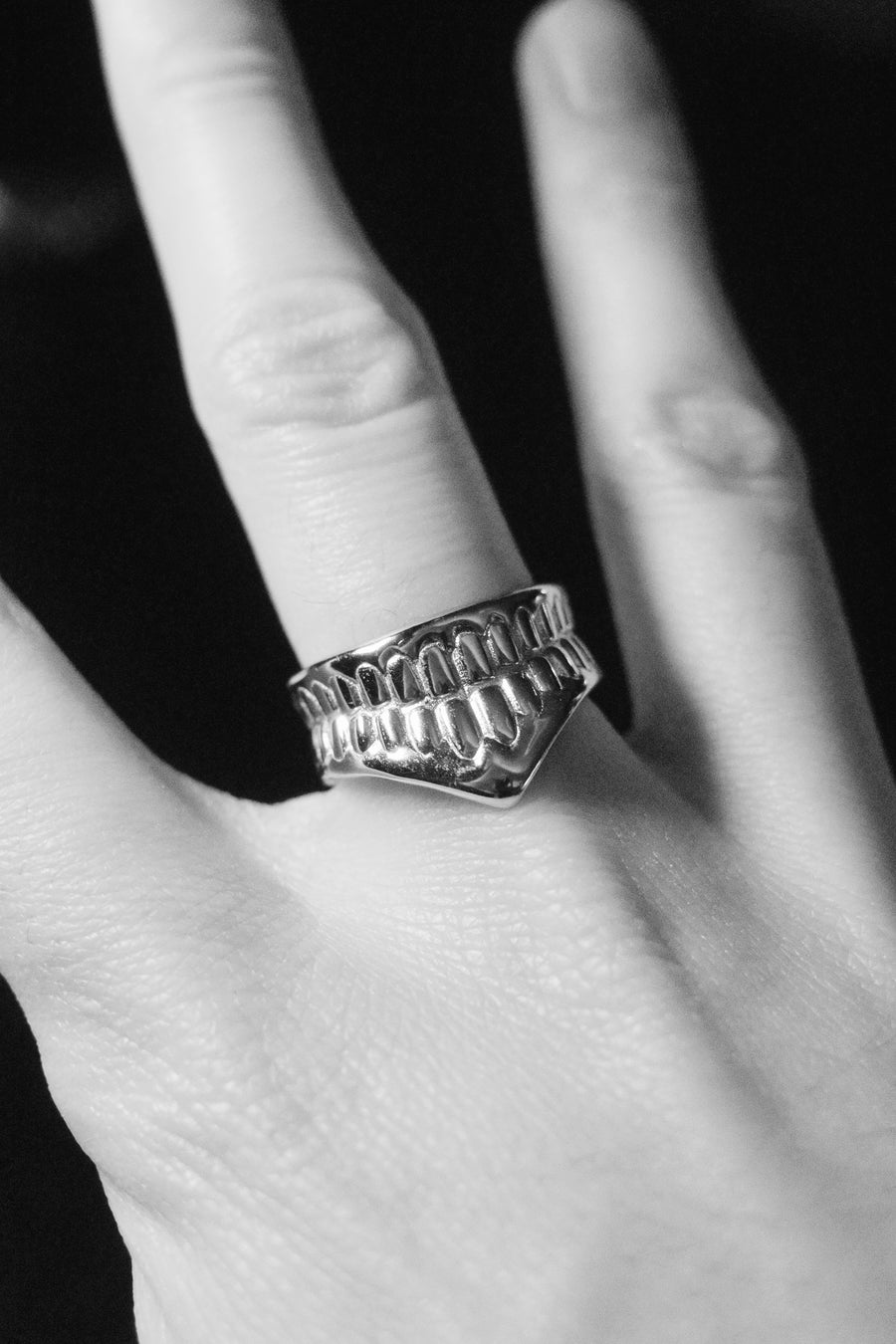 Okarun Mask Ring - Sterling Silver