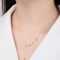 Star Drop Necklace - 14K Gold