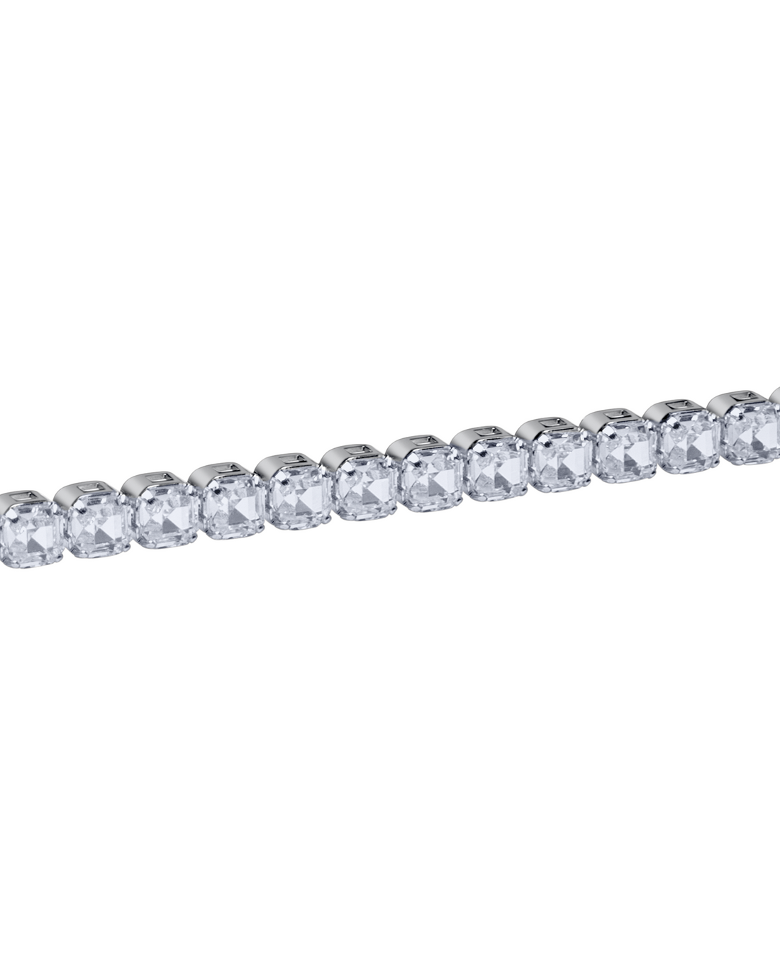 Asscher-Cut Cubic Zirconia Tennis Bracelet - Sterling Silver