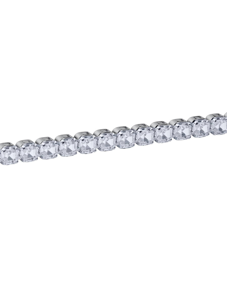 Asscher-Cut Cubic Zirconia Tennis Bracelet - Sterling Silver
