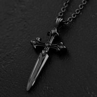 Dagger Necklace - Black Gold