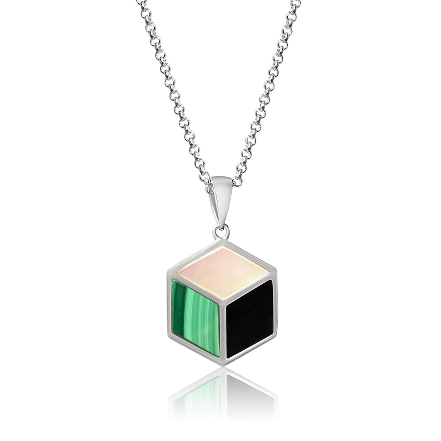 Arcadia Necklace - Malachite/Onyx/Mother of Pearl