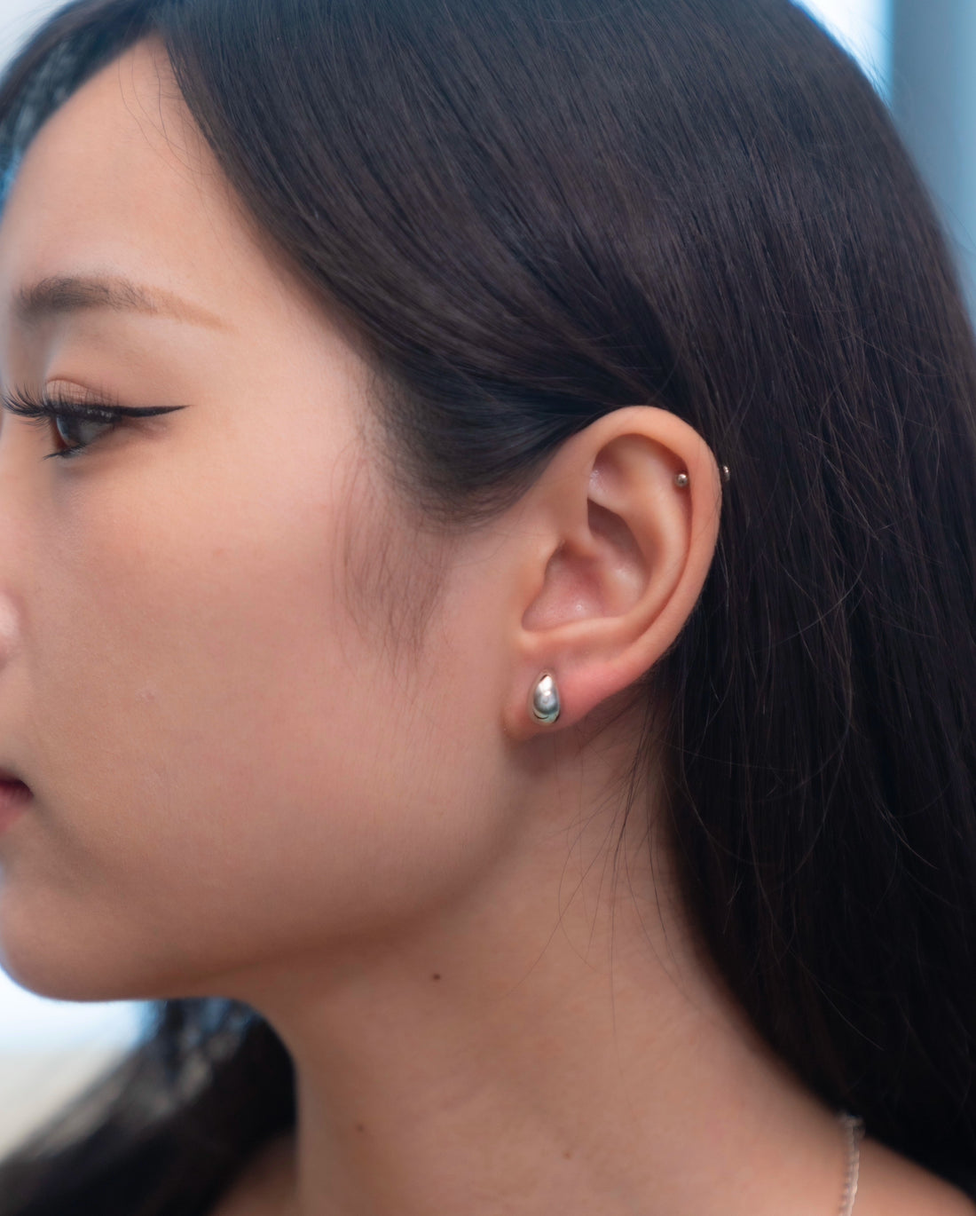 Rain Drop Studs - Sterling Silver
