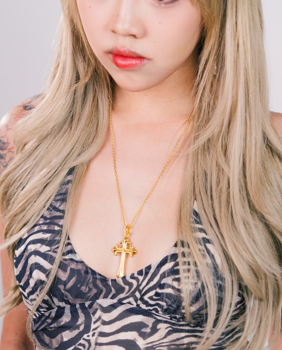 Santos Cross Necklace - 18K Gold