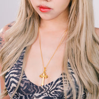 Santos Cross Necklace - 18K Gold