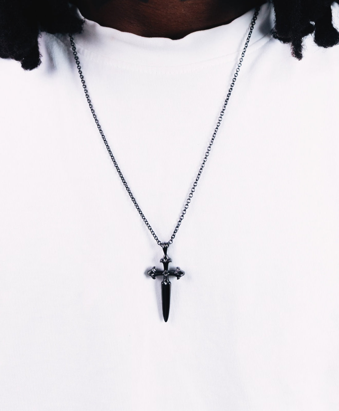 Dagger Necklace - Black Gold