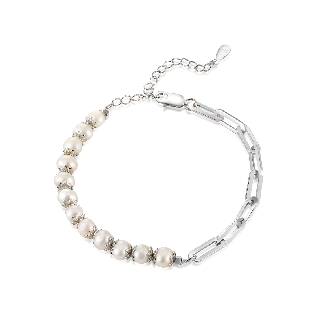 Pearl Clip Bracelet - Sterling Silver/Freshwater Pearl – Shiro Studio