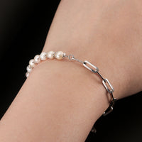 Pearl Clip Bracelet - Sterling Silver/Freshwater Pearl