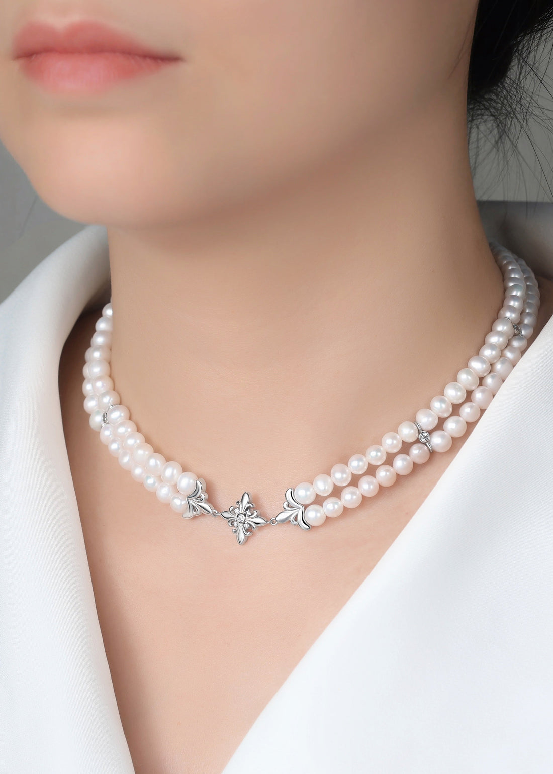 Lumiere Pearl Choker - Sterling Silver