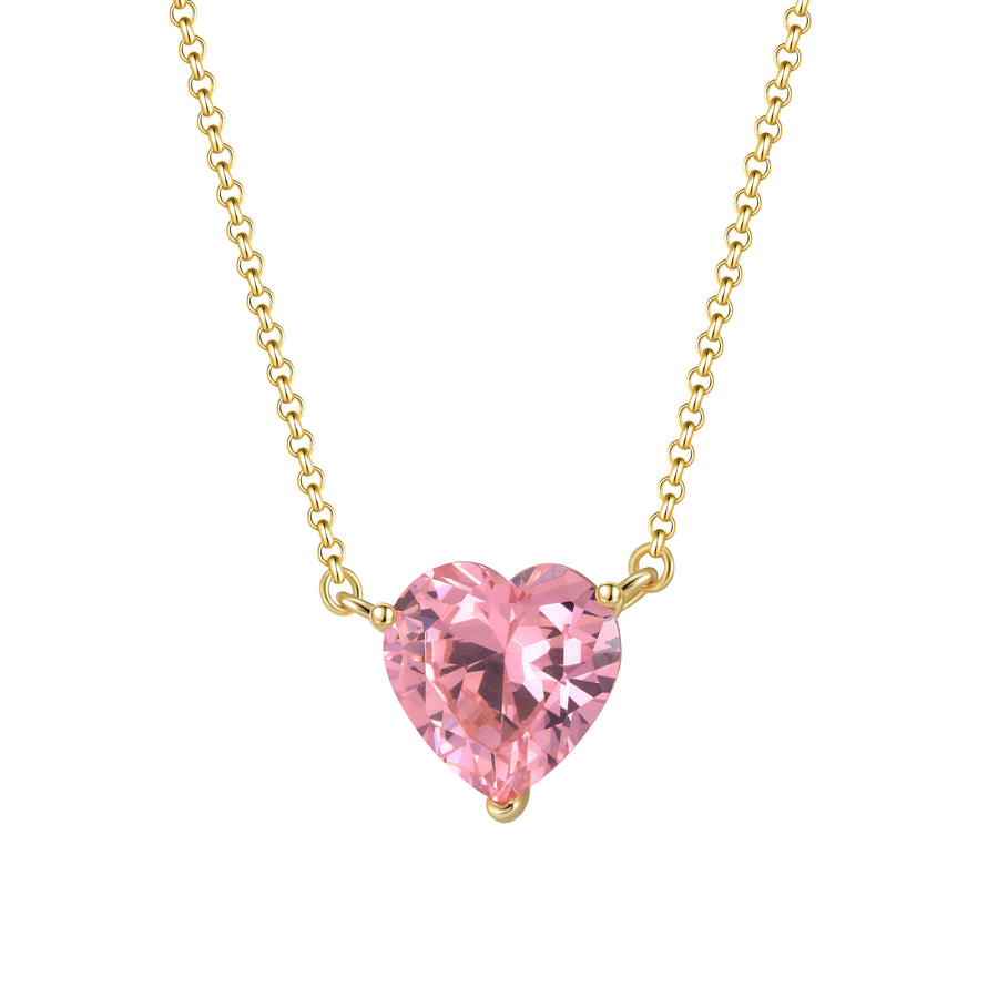Pink Heart Prism - 14K Gold