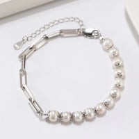 Pearl Clip Bracelet - Sterling Silver/Freshwater Pearl