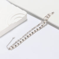 Pearl Clip Double Bracelet - Sterling Silver/Freshwater Pearl