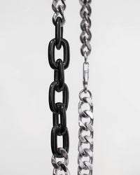 Split Cuban Bracelet - Sterling Silver/Black Gold