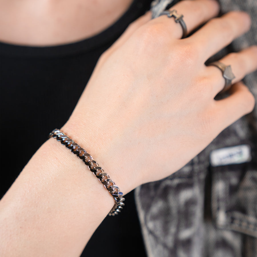 Fracture Bracelet - Sterling Silver/ Black Gold