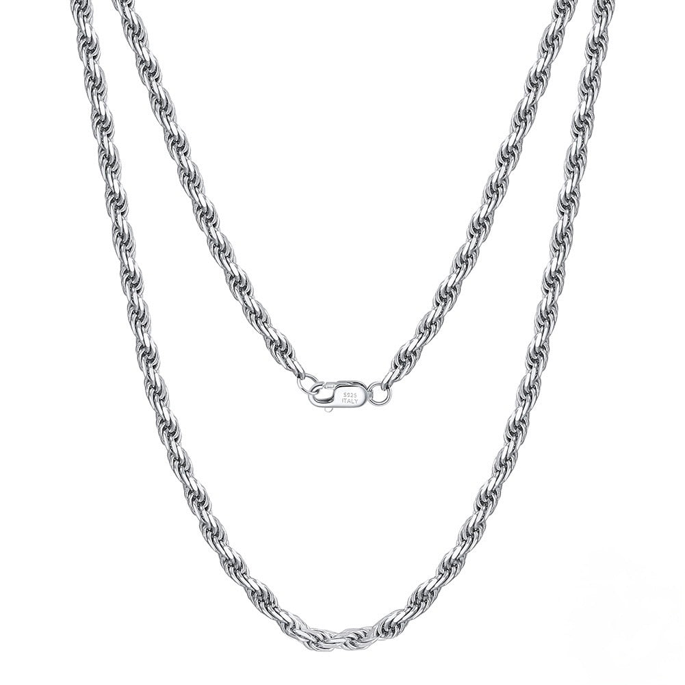 Rope Chain Necklace - Sterling Silver