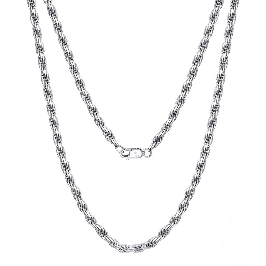Rope Chain Necklace - Sterling Silver