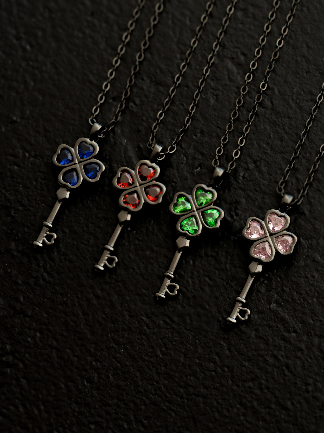Wish Key Necklace - Black Gold