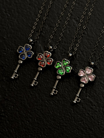 Wish Key Necklace - Black Gold