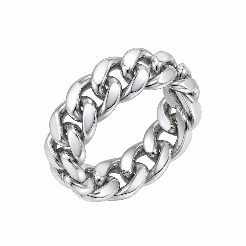 Cuban Link Ring - Sterling Silver