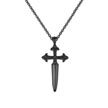 Dagger Necklace - Black Gold