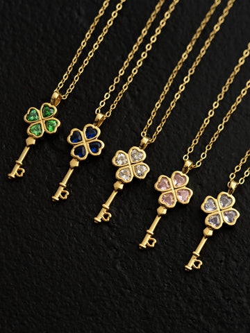 Wish Key Necklace - 18K Gold