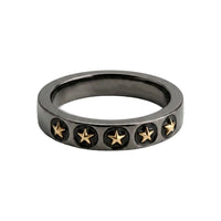 5 Star Ring - Black Gold
